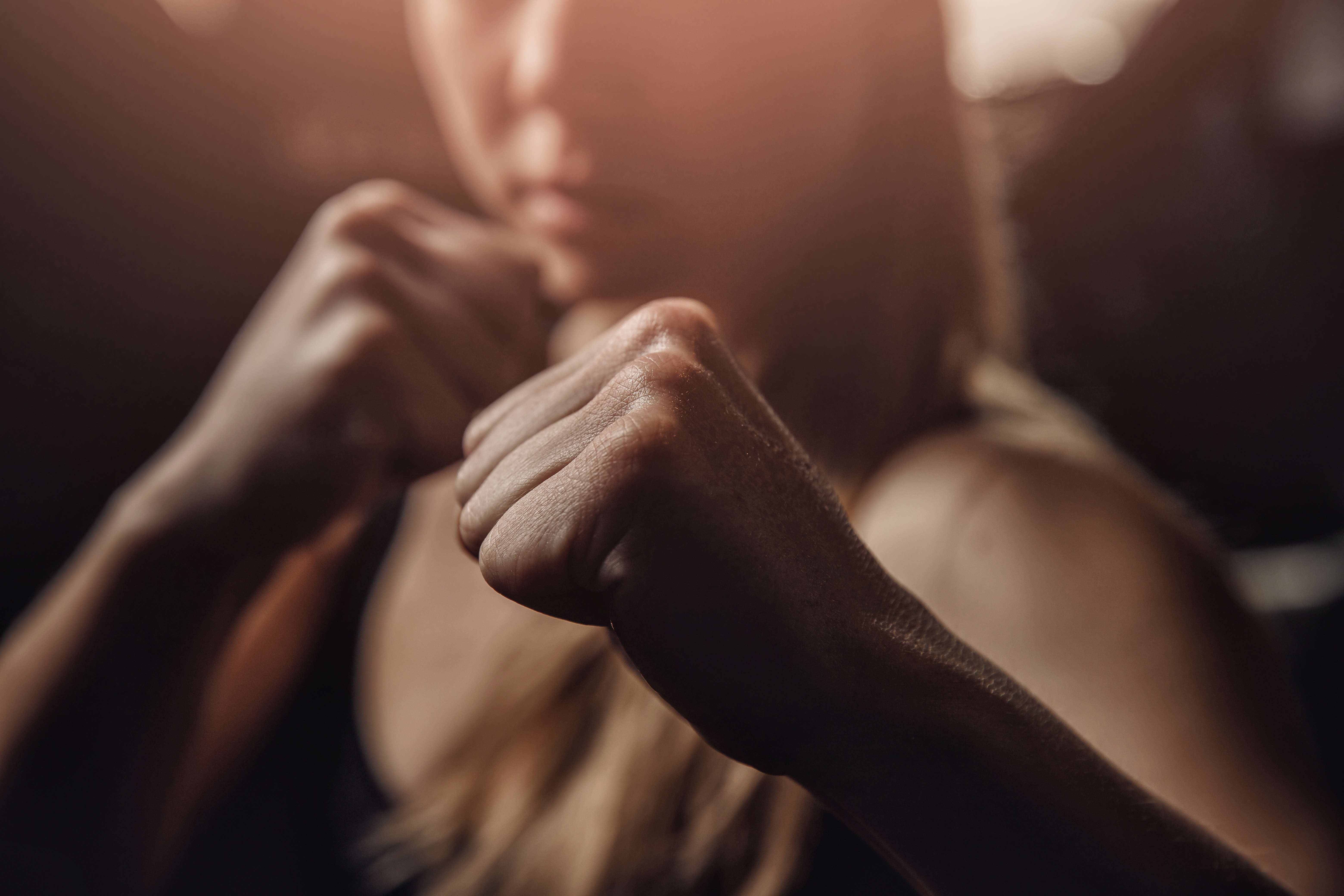 Young Female Preparing To Punch